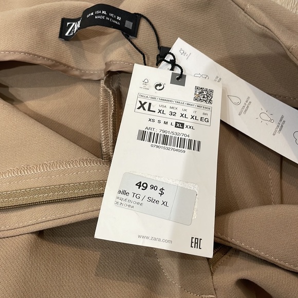 Zara, straight leg, beige, size XL - Picture 4 of 4